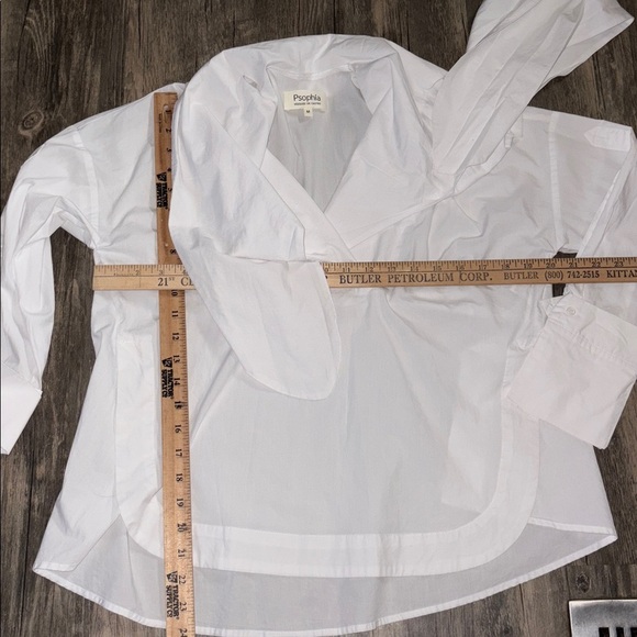 PSOPHIA Cargo Chic Tie-Neck Shirt woman’s medium 
White - Picture 6 of 9
